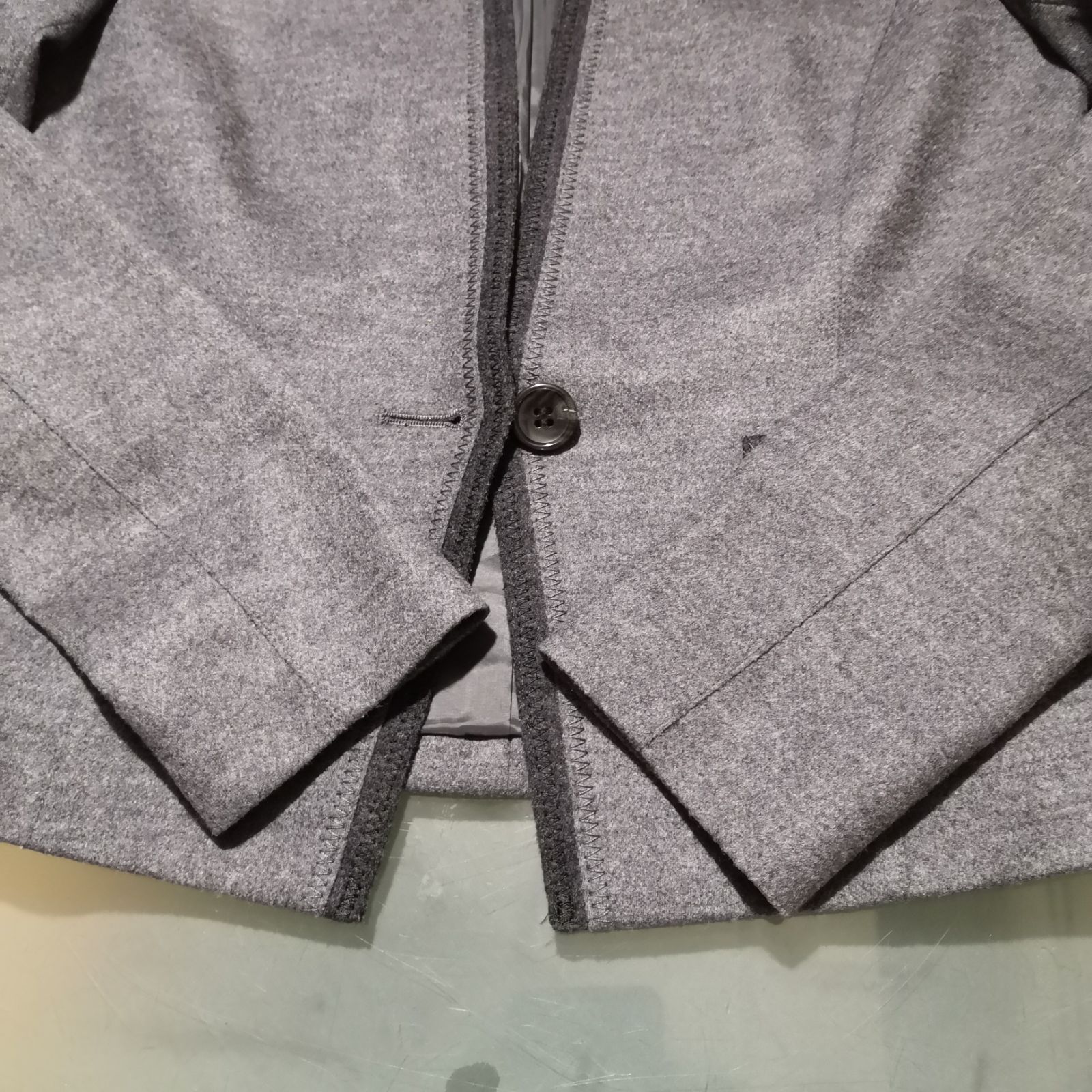 アナイ ノーカラージャケット グレー系 サイズ36 1120】アナイ ウール