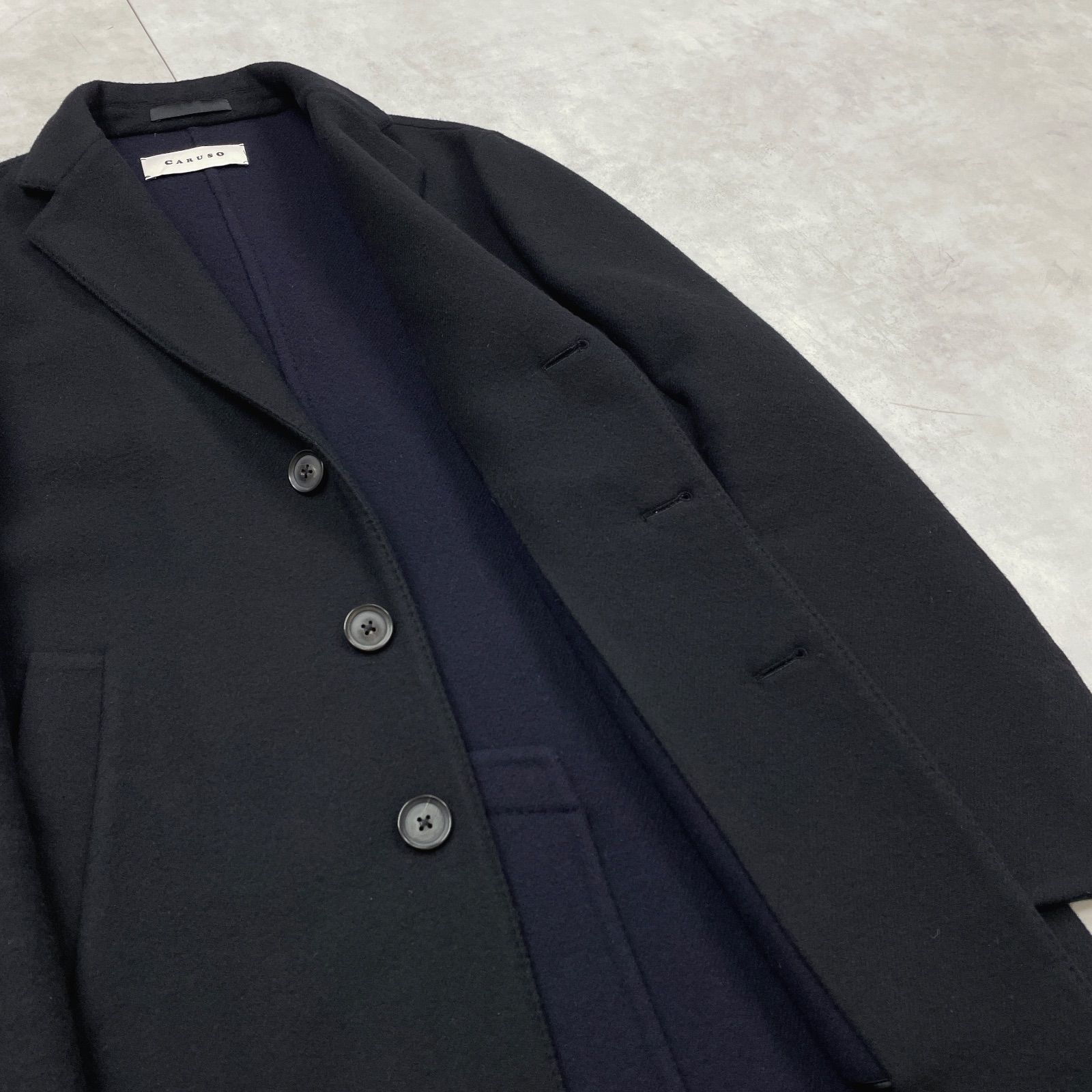CARUSO カルーゾ チェスターコート ダブルフェイス 一枚仕立て ウール 