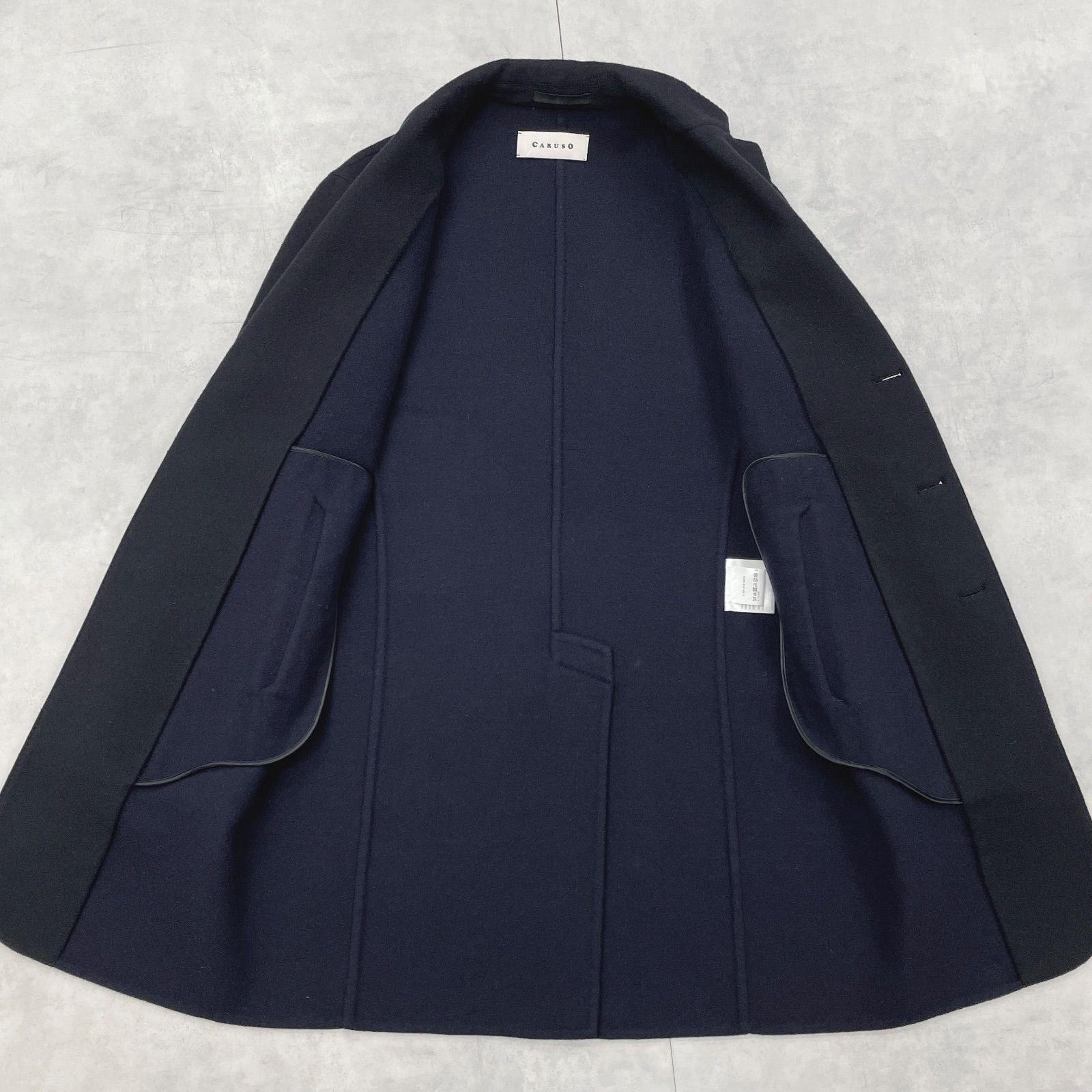 CARUSO カルーゾ チェスターコート ダブルフェイス 一枚仕立て ウール 