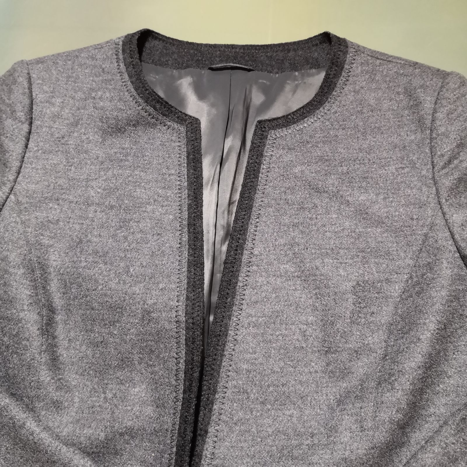 アナイ ノーカラージャケット グレー系 サイズ36 1120】アナイ ウール
