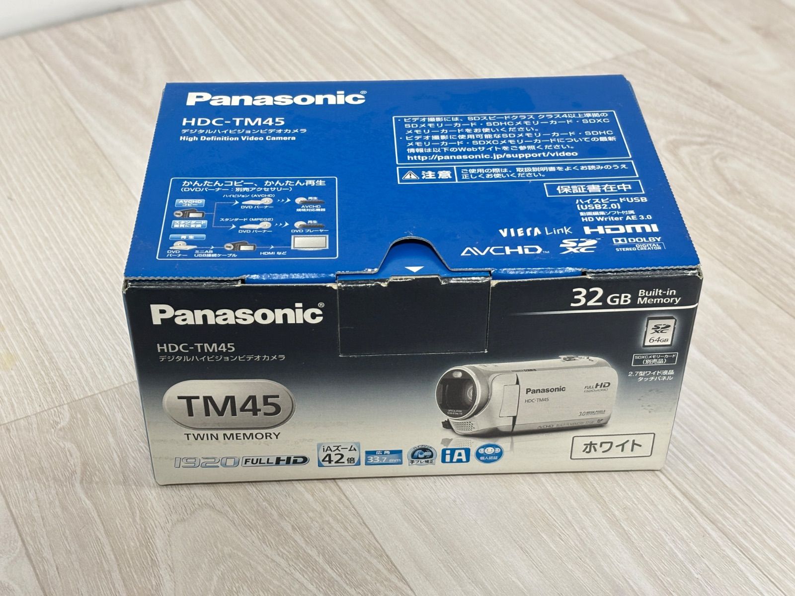 Panasonic HDC-TM45 デジタルハイビジョン ビデオカメラ ホワイト FULL