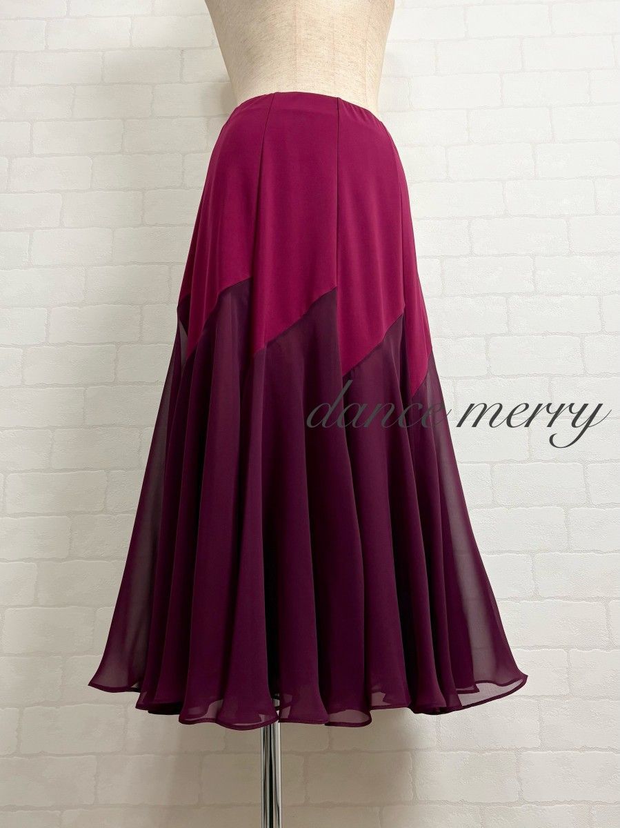 新品　社交ダンス　マーメイド　スカート　赤　ワイン　タンゴ　クイック　2212 新品 社交ダンス マーメイド スカート 赤 ワイン タンゴ クイック 2212