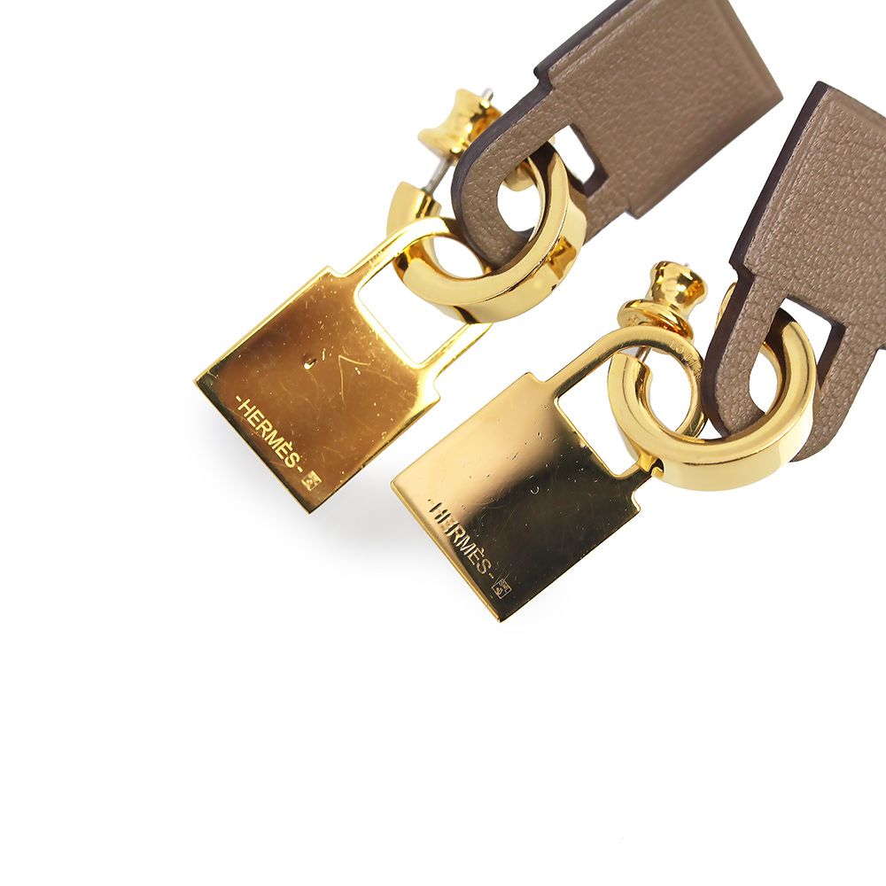 エルメス オーケリー カデナ ピアス ヴォースイフト レザー エトゥープ