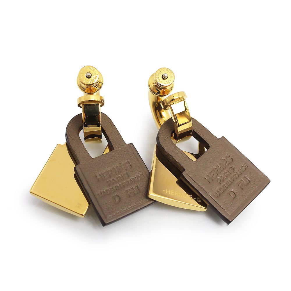 エルメス オーケリー カデナ ピアス ヴォースイフト レザー エトゥープ