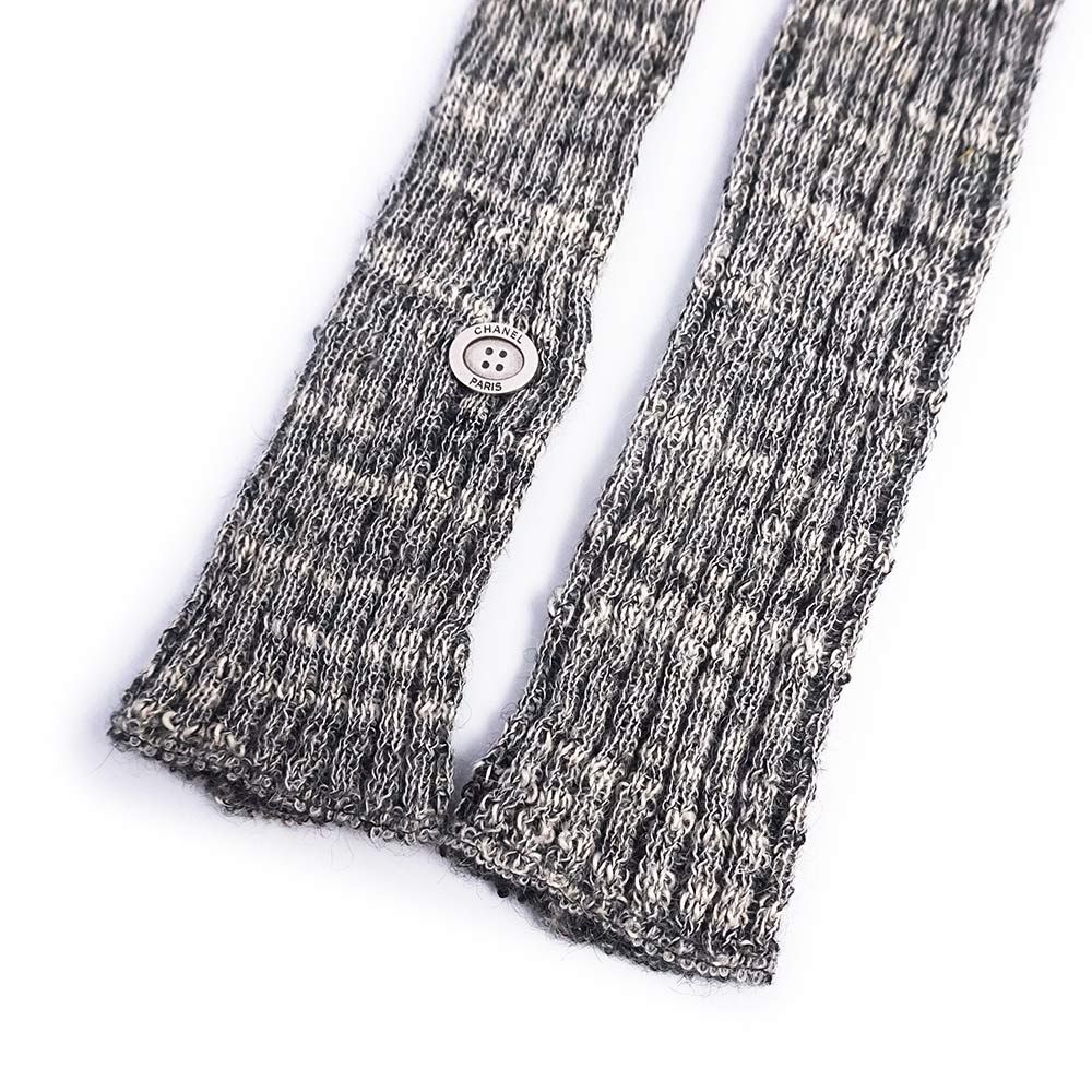 シャネル ロゴボタン アームウォーマー 手袋 グローブ Mサイズ ニット