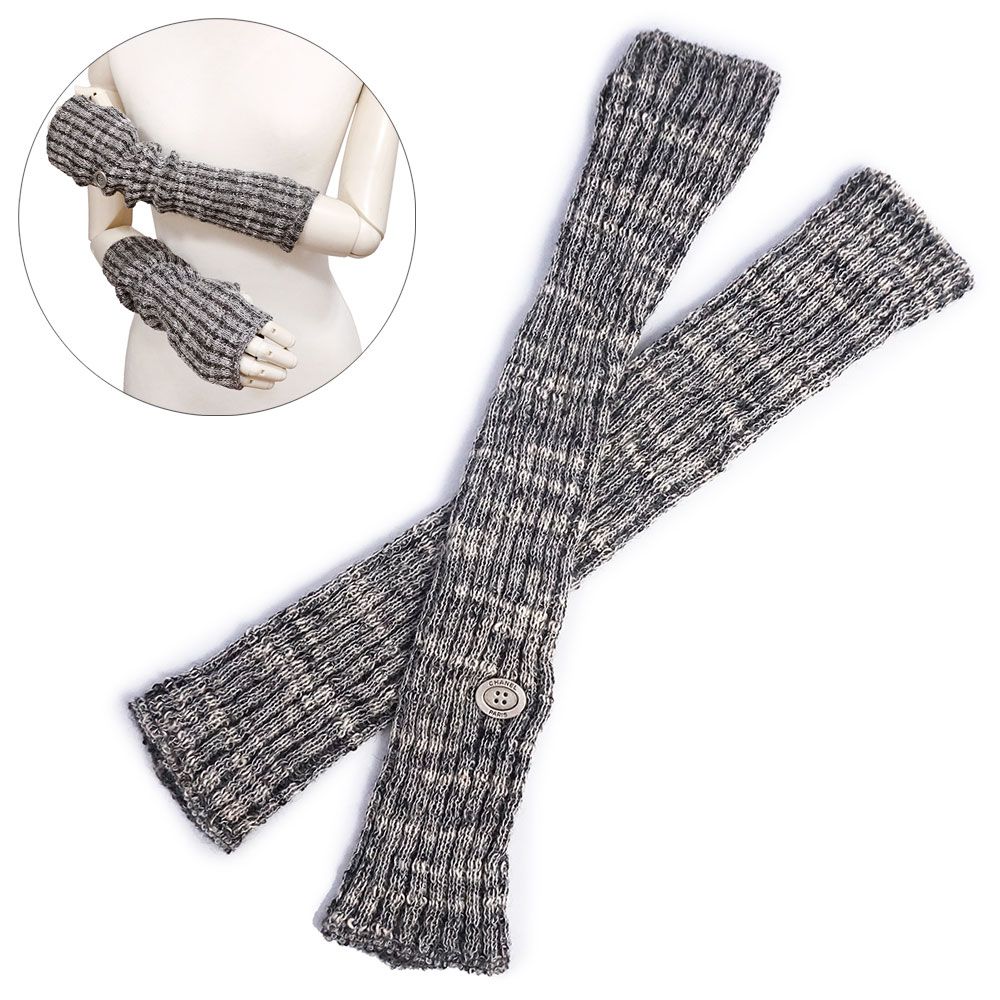 シャネル ロゴボタン アームウォーマー 手袋 グローブ Mサイズ ニット