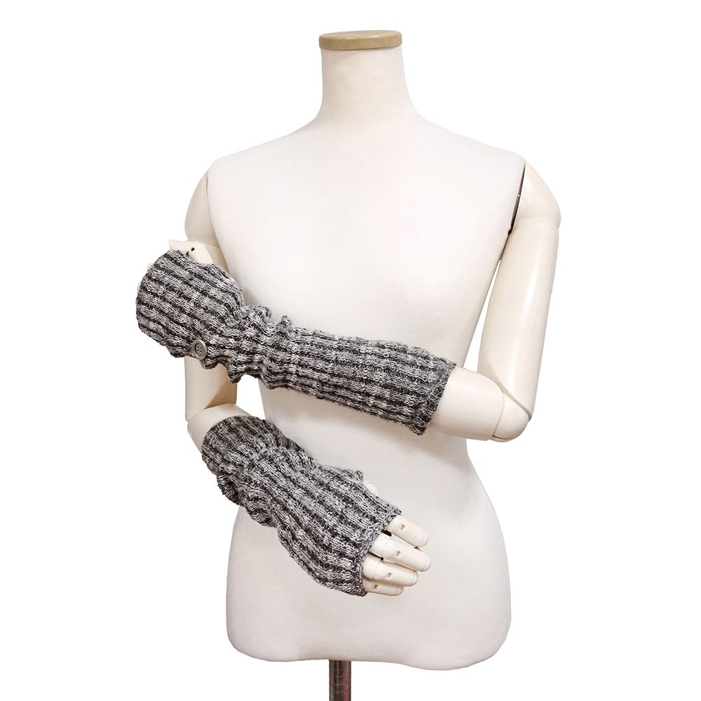 シャネル ロゴボタン アームウォーマー 手袋 グローブ Mサイズ ニット