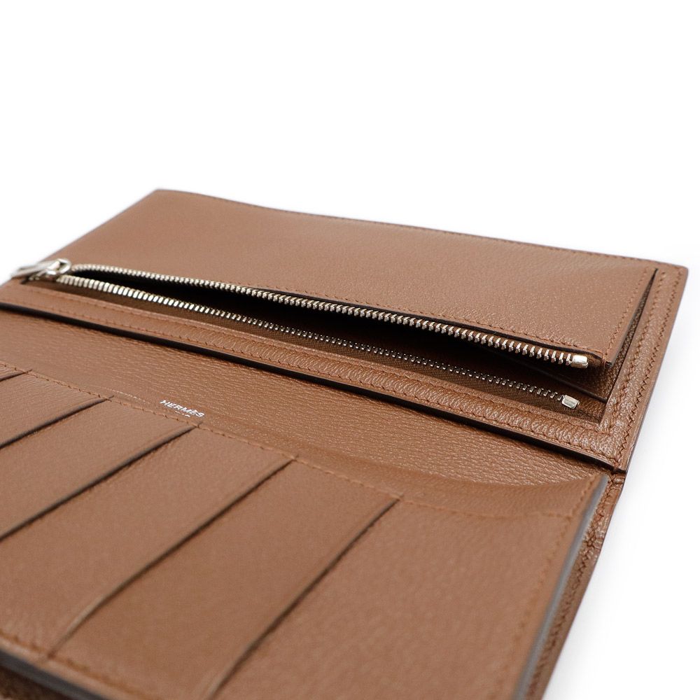 【未使用】エルメス アリゲーター マット ベアン スフレ 二つ折り長財布 エルメス ベアン スフレ 二つ折り長財布 クロコダイル アリゲーター