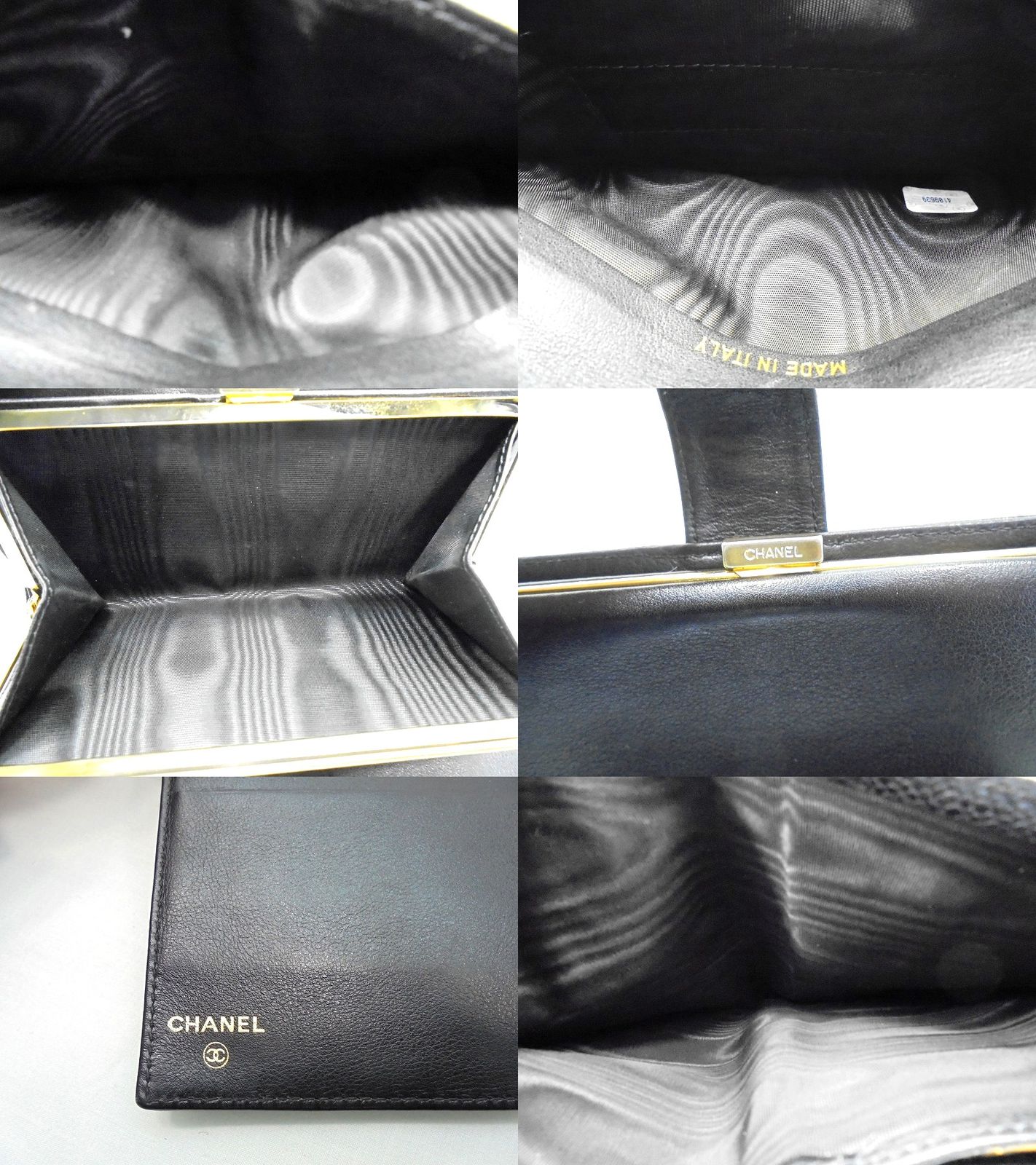 s25g-a871】CHANEL ｼｬﾈﾙ ｷｬﾋﾞｱｽｷﾝ ｺｺﾏｰｸ ｳｫﾚｯﾄ A01429 がま口 二つ折り 