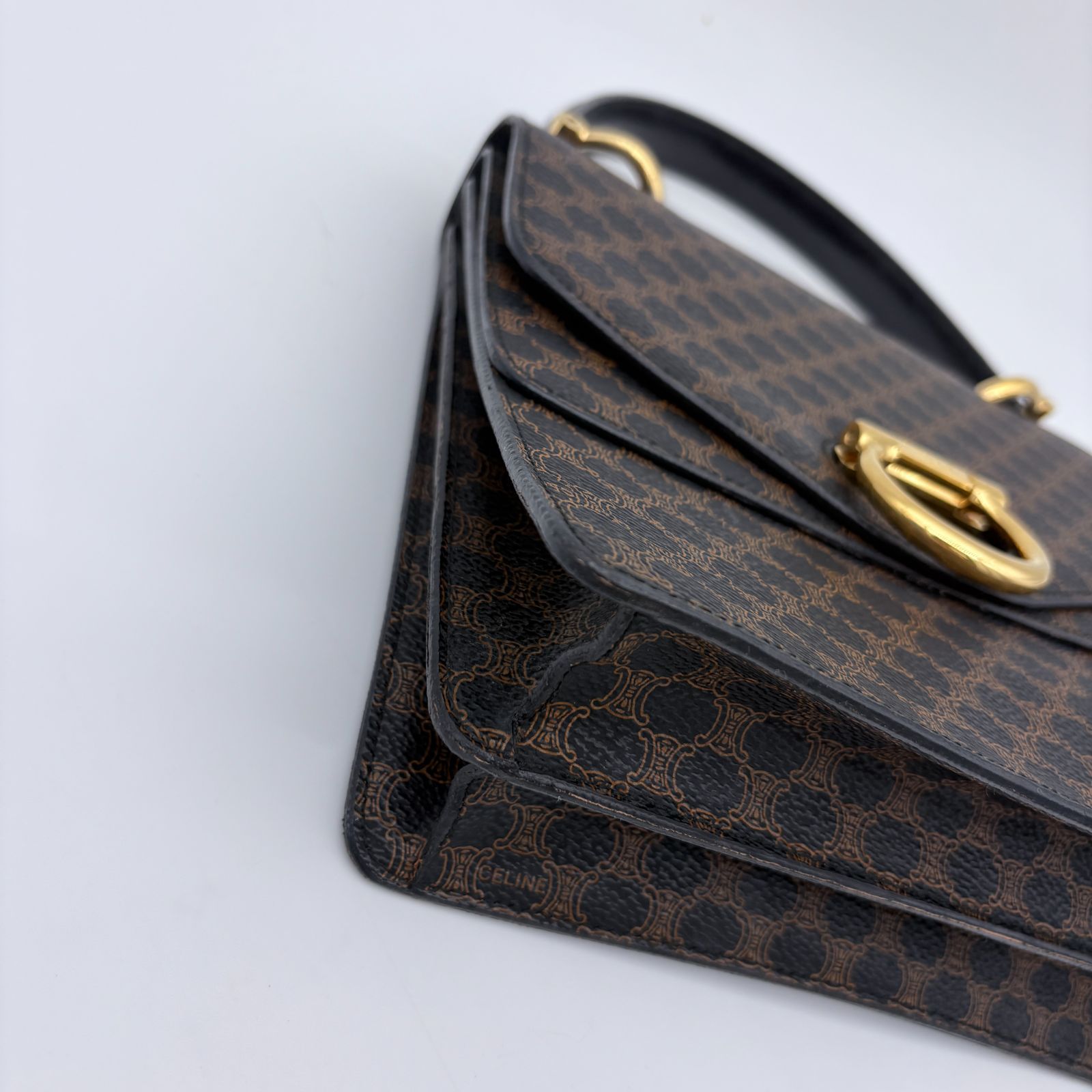 CELINE セリーヌ ハンドバッグ マカダム柄 ブラゾン トリオンフ【中古