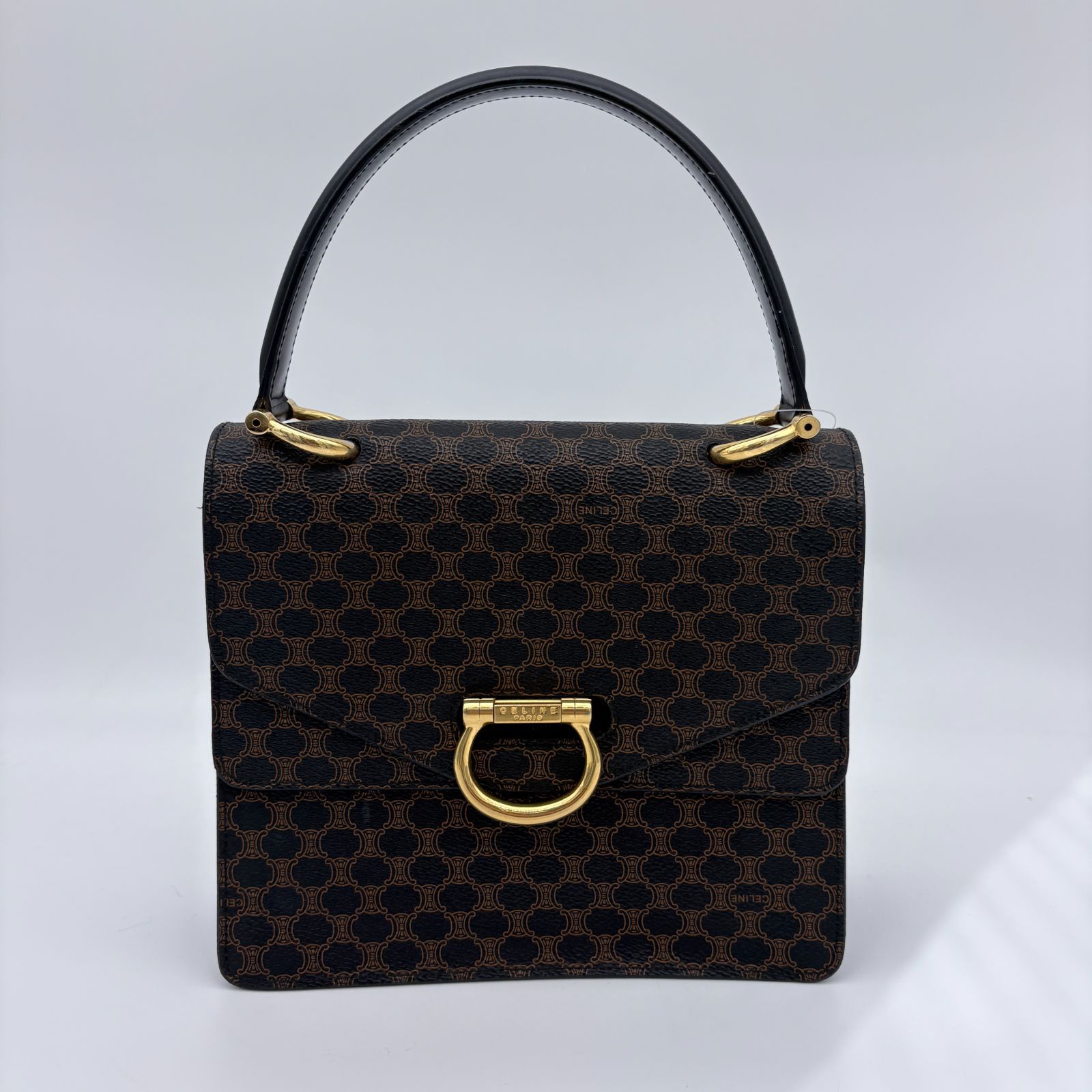 CELINE セリーヌ ハンドバッグ マカダム柄 ブラゾン トリオンフ【中古