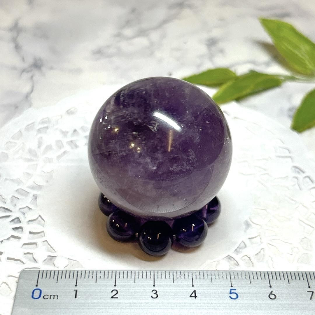 【E17079】アメシスト　レインボー入り　約38　球　スフィア　ブラジル　amethyst 天然石　パワーストーン 球 インテリア小物 約38㎜ レインボーインクルージョンアメジストスフィア E23550アメシスト＊約31㎜＊球＊スフィア＊ブラジル アメトリンスフィア