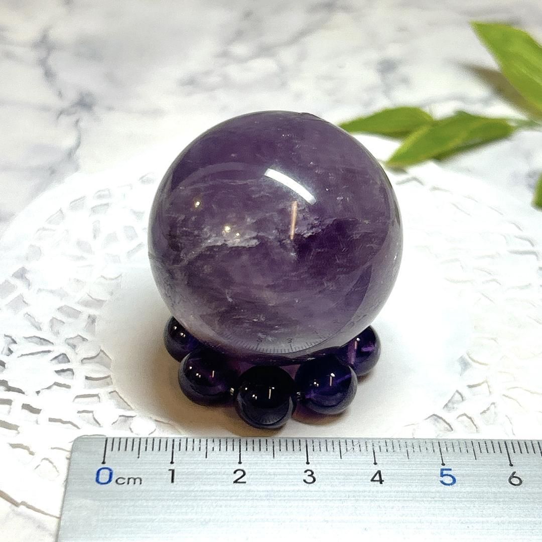 【E17079】アメシスト　レインボー入り　約38　球　スフィア　ブラジル　amethyst 天然石　パワーストーン 球 インテリア小物 約38㎜ レインボーインクルージョンアメジストスフィア E23550アメシスト＊約31㎜＊球＊スフィア＊ブラジル アメトリンスフィア