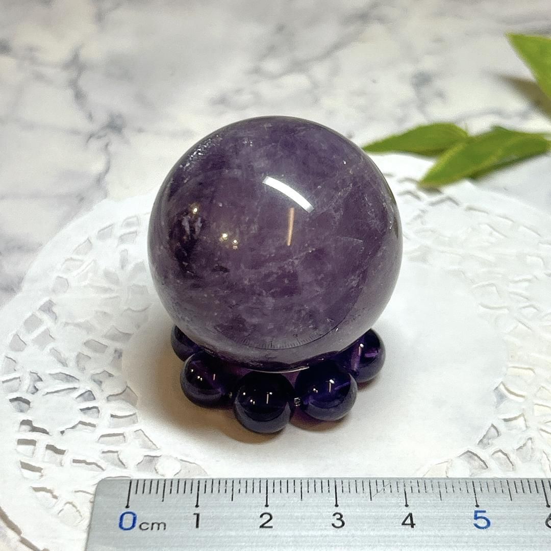 【E17079】アメシスト　レインボー入り　約38　球　スフィア　ブラジル　amethyst 天然石　パワーストーン 球 インテリア小物 約38㎜ レインボーインクルージョンアメジストスフィア E23550アメシスト＊約31㎜＊球＊スフィア＊ブラジル アメトリンスフィア