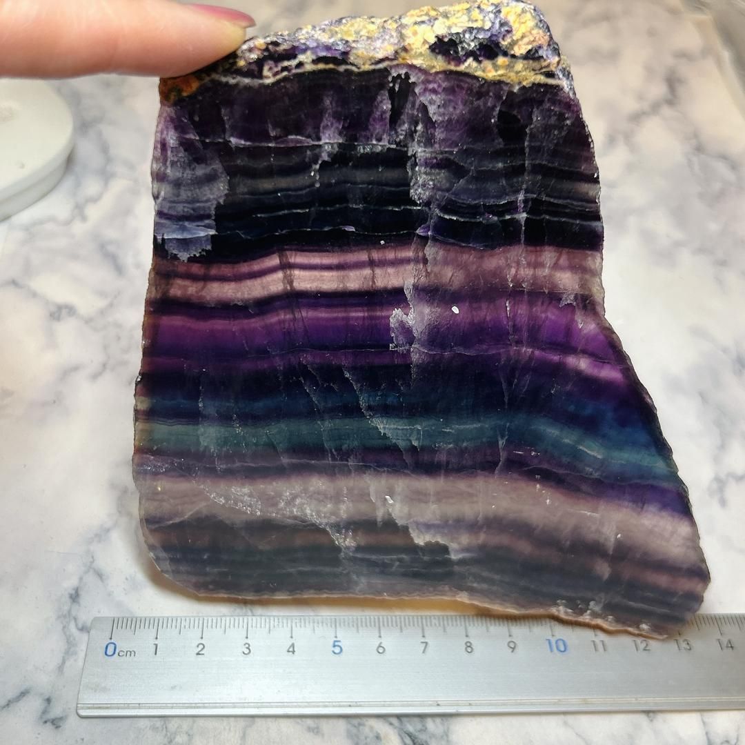 E17108】レインボーフローライト スライス 蛍石 グラデーション 虹色