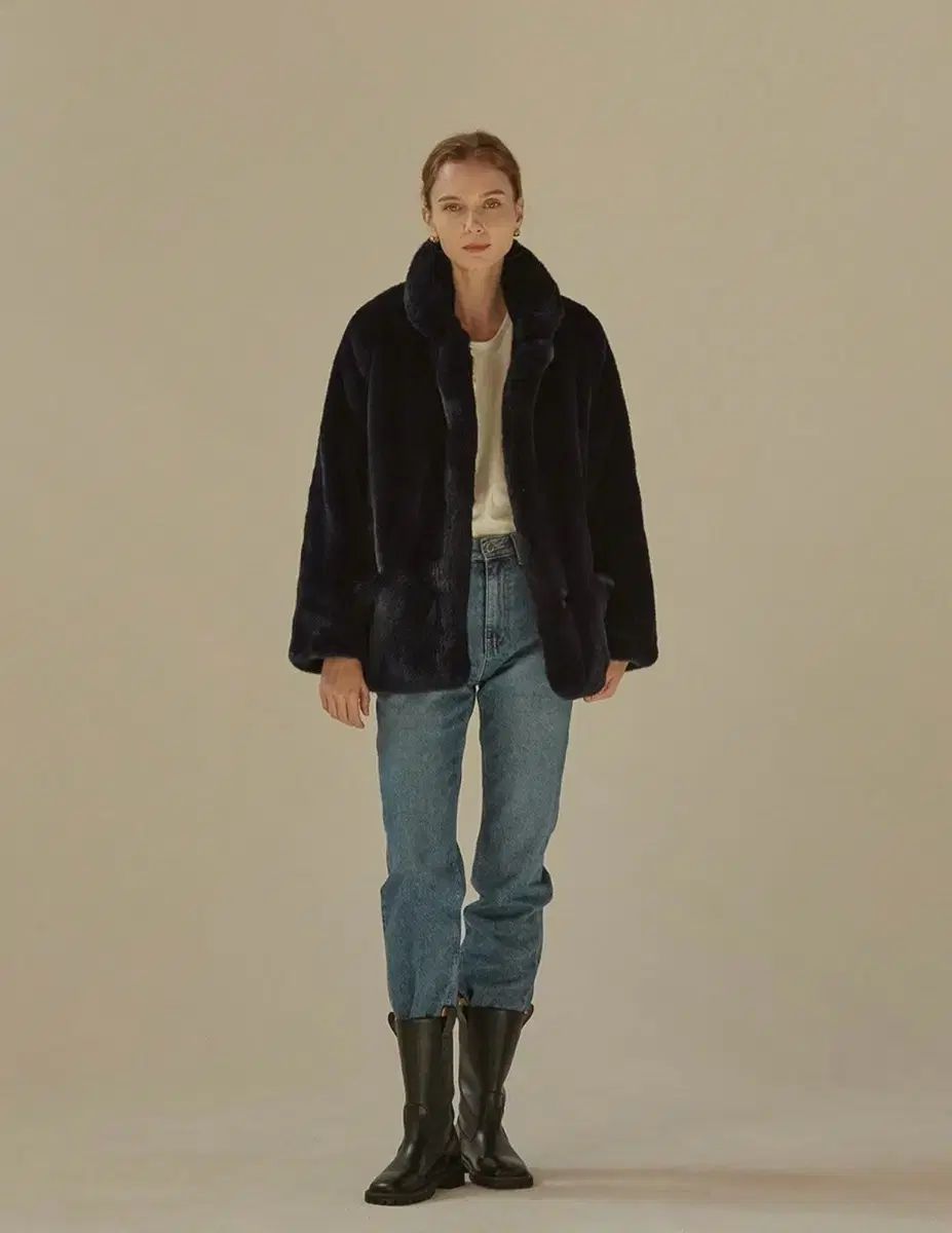 エムドットem. ファーコート ネイビー m ショップ mp ネイビー ファー コート エムドット em. ファーケープ