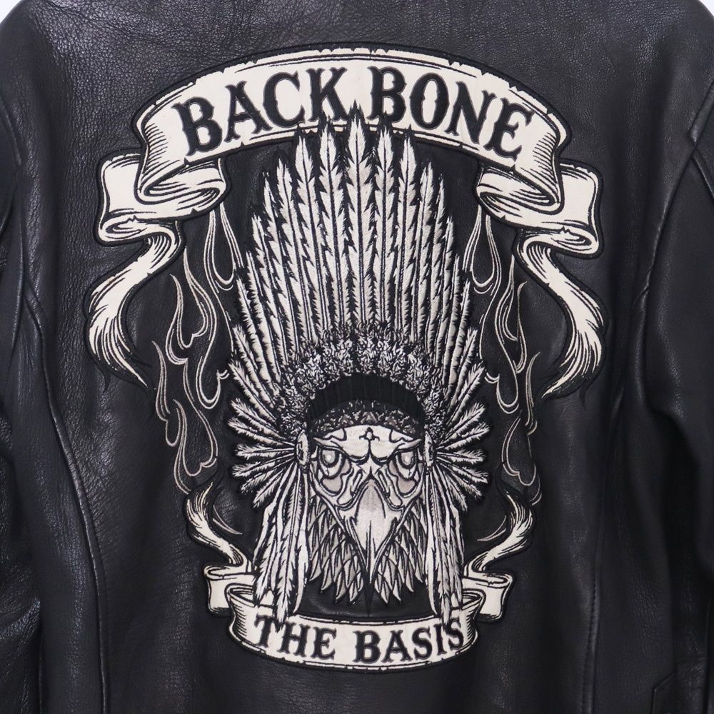 BACK BONE レザーシャツ 鹿革 スナップボタン ドレープ モード 