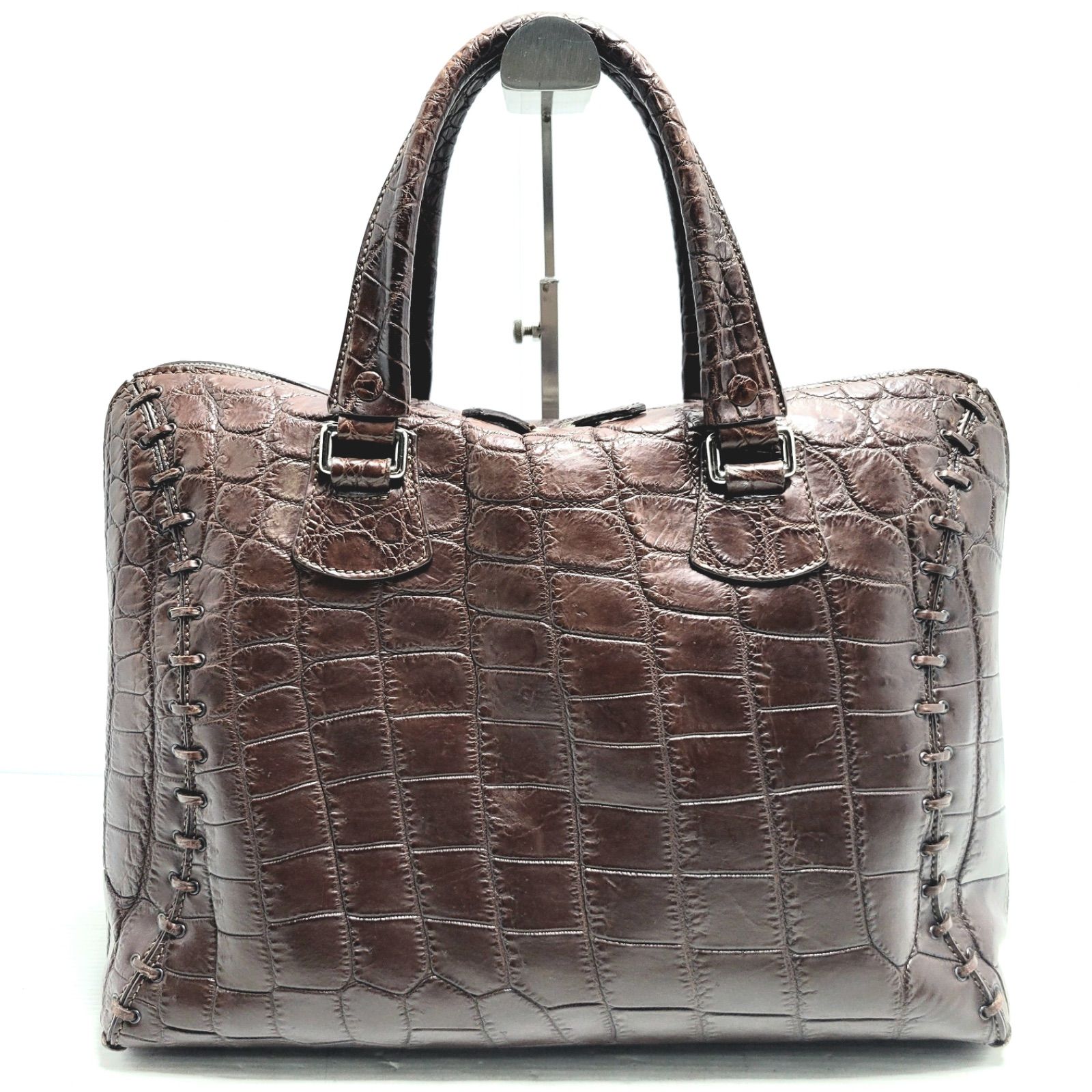 マウロゴヴェルナ　クロコダイル　ハンドバック　肩掛け　maurogoverna MAURO GOVERNA マウロゴヴェルナ クロコダイル ボストン ハンドバッグ