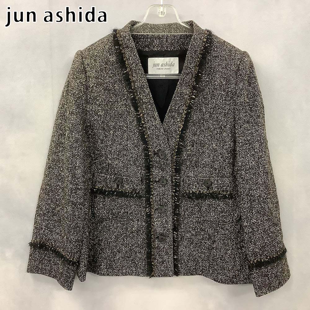 受注生産可能 jun ashida ジュンアシダ ノーカラージャケット ブルー