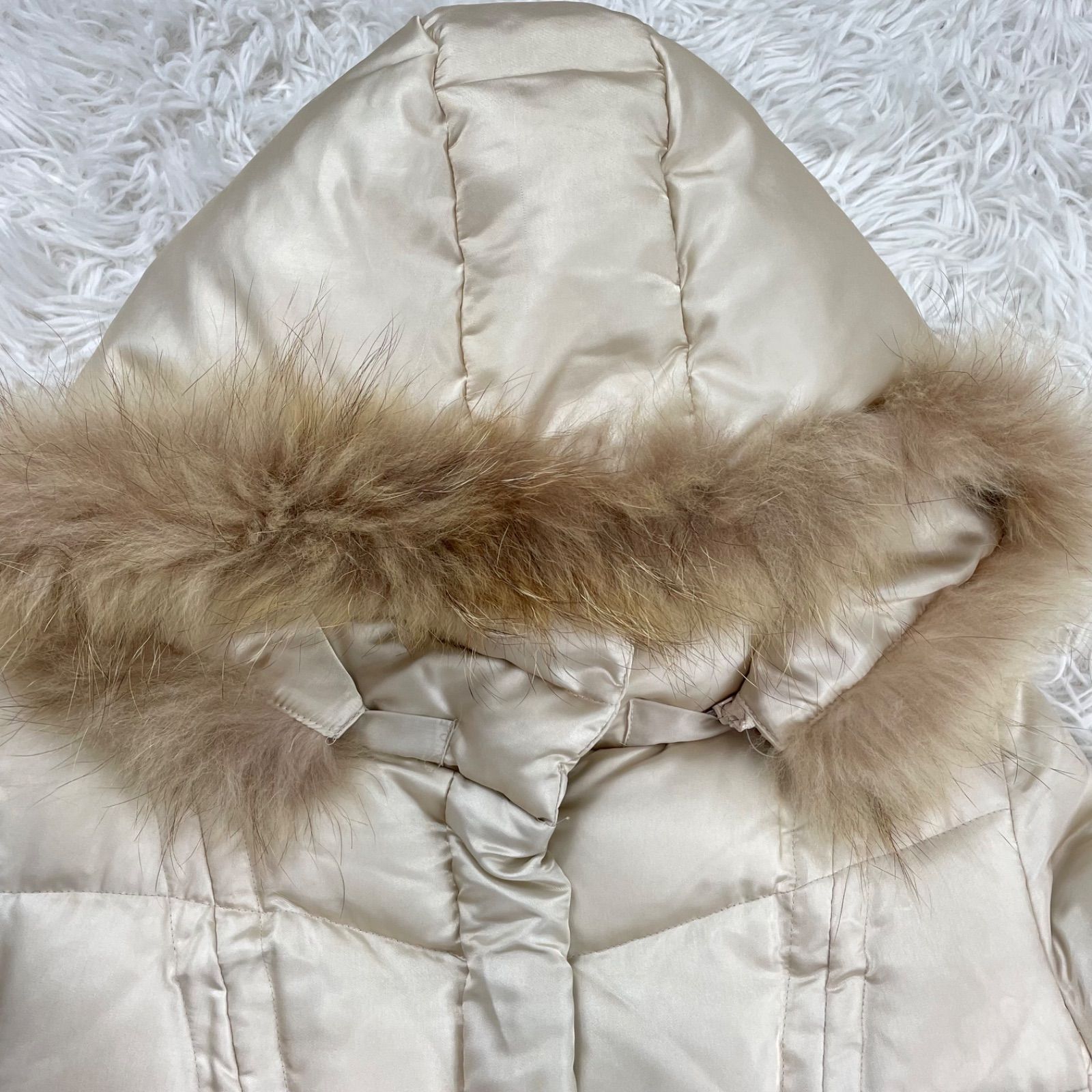 UNTITLED アンタイトル ラクーンファー ロング ダウン コート size2 