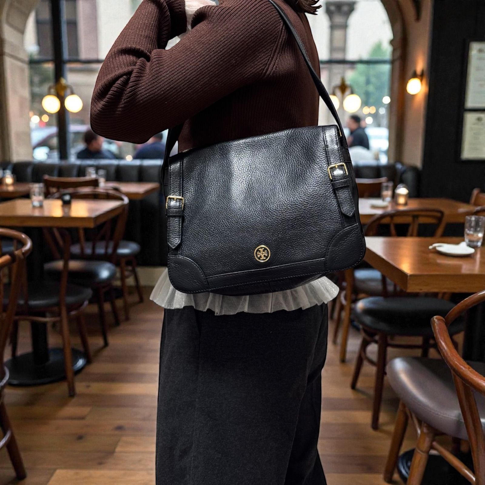 TORY BURCH トリーバーチ ショルダーバッグ 黒 スマホショルダー 極美 
