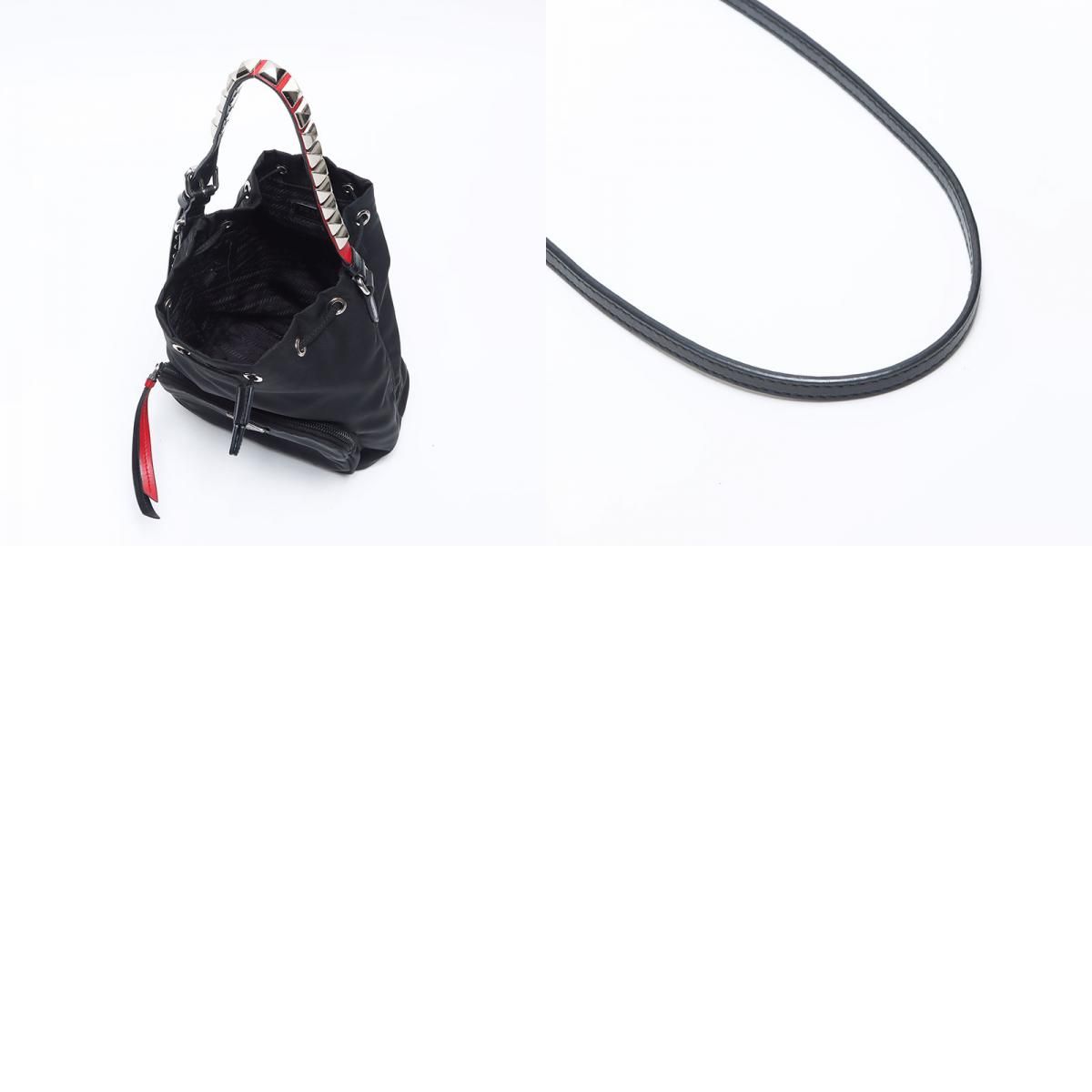 PRADA プラダ ショルダーバッグ トライアングルロゴ ナイロン スタッズ