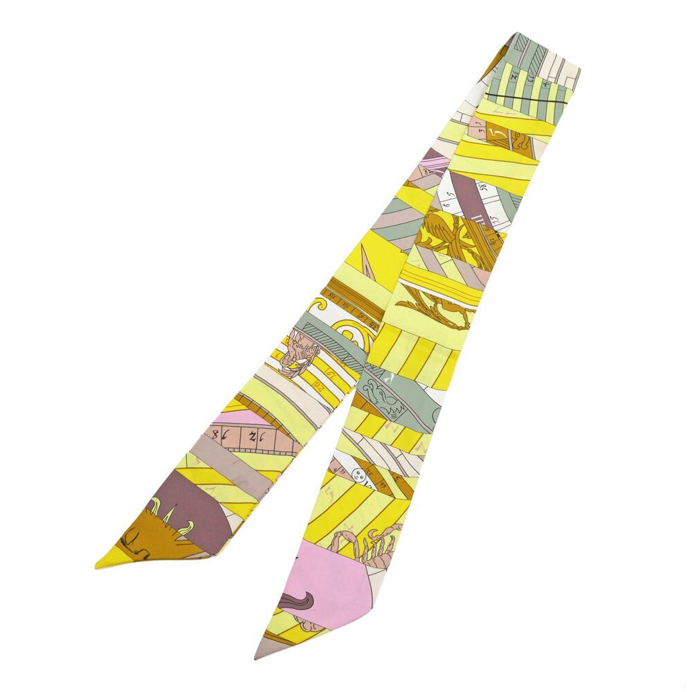 新品未使用　HERMES エルメス ツイリー 新たなる占星術　マルチカラー 名東】エルメス ツイリー 新たなる占星術 イエロー系 マルチカラー