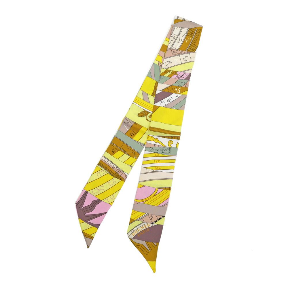 新品未使用　HERMES エルメス ツイリー 新たなる占星術　マルチカラー 名東】エルメス ツイリー 新たなる占星術 イエロー系 マルチカラー