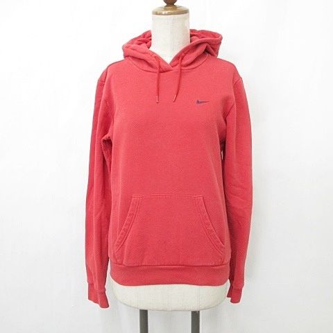 【人気，お買い得】 ナイキ NIKE パーカ スポーツウエア 長袖 フード スウェット 裏起毛 刺繍 コットン 赤 レッド S ☆AA★ その他
