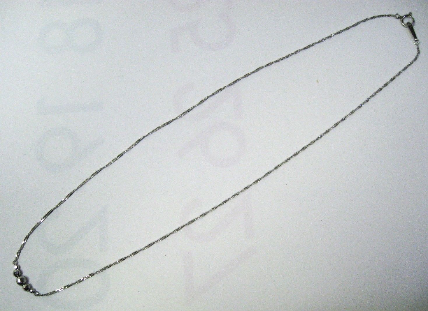極美品 Pt999純プラチナ スクリュー ネックレス42cmミラーボール5 