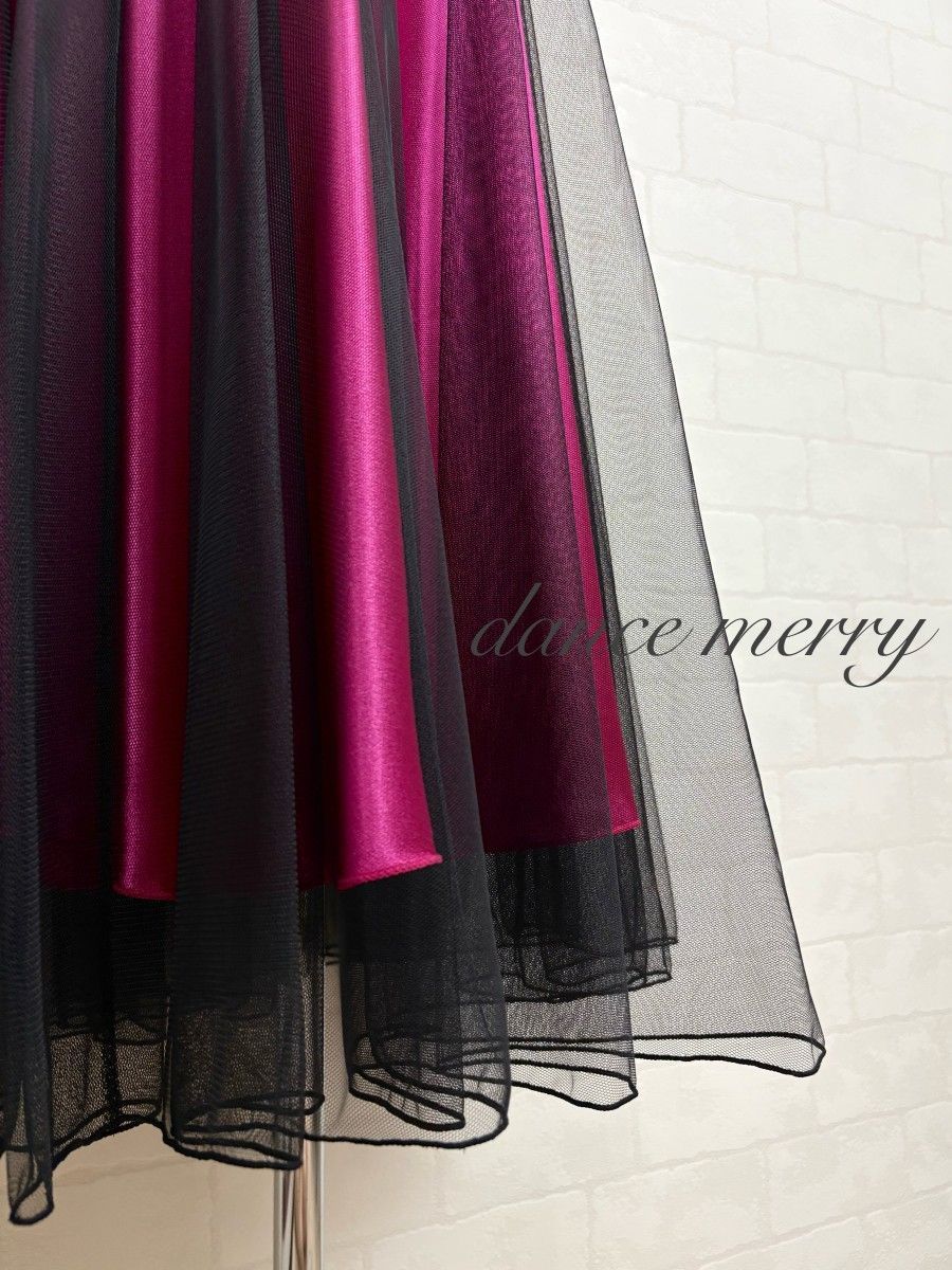 新品　社交ダンス　黒　ベージュ　ベルト付き　メッシュ　パーティ　ワルツ　4749 新品 社交ダンス 黒 ベージュ ベルト付き メッシュ パーティ ワルツ