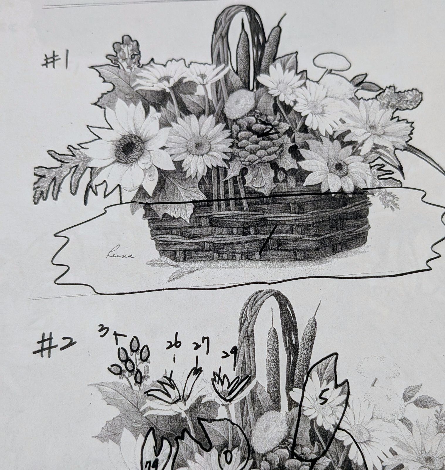 202 シャドーボックス プリント 8枚 説明書付き フラワーバスケット