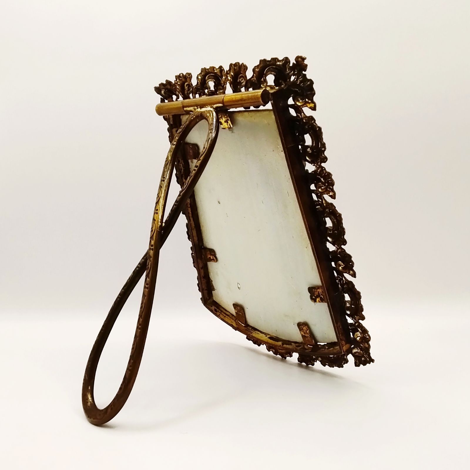 フランス アンティーク 鏡 スタンドミラー 19世紀 ロココフレーム 卓上