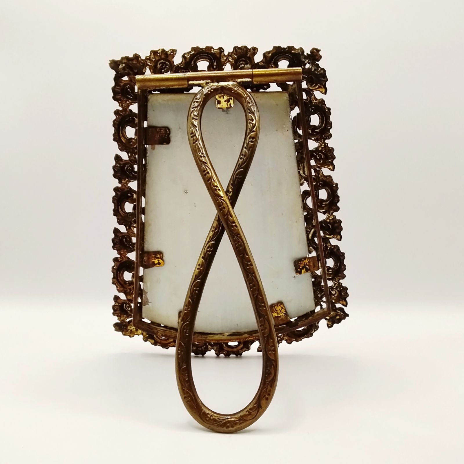 フランス アンティーク 鏡 スタンドミラー 19世紀 ロココフレーム 卓上