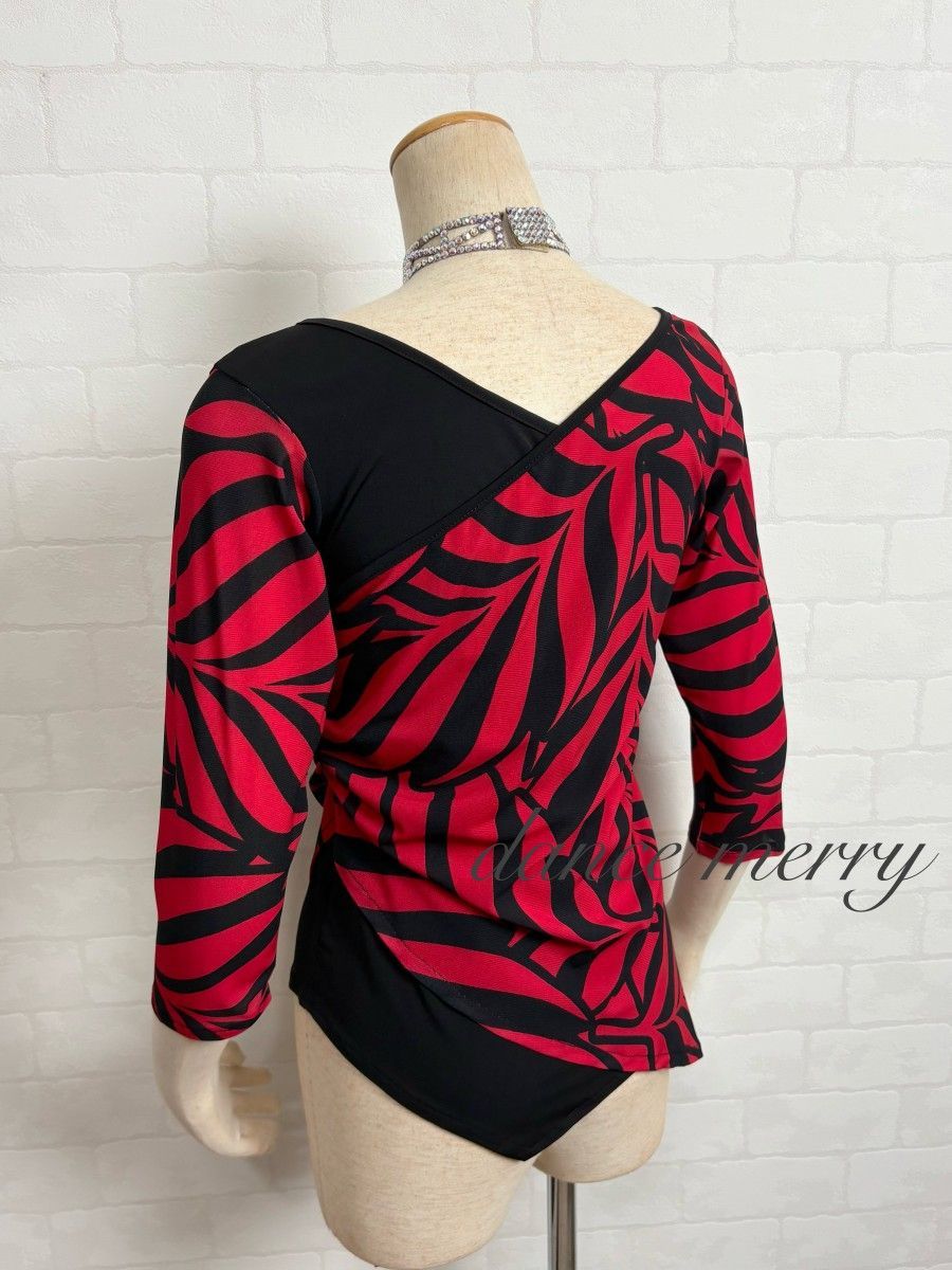 新品 社交ダンス 白 赤 ツーピース セットアップ パーティ 2914 タンゴ