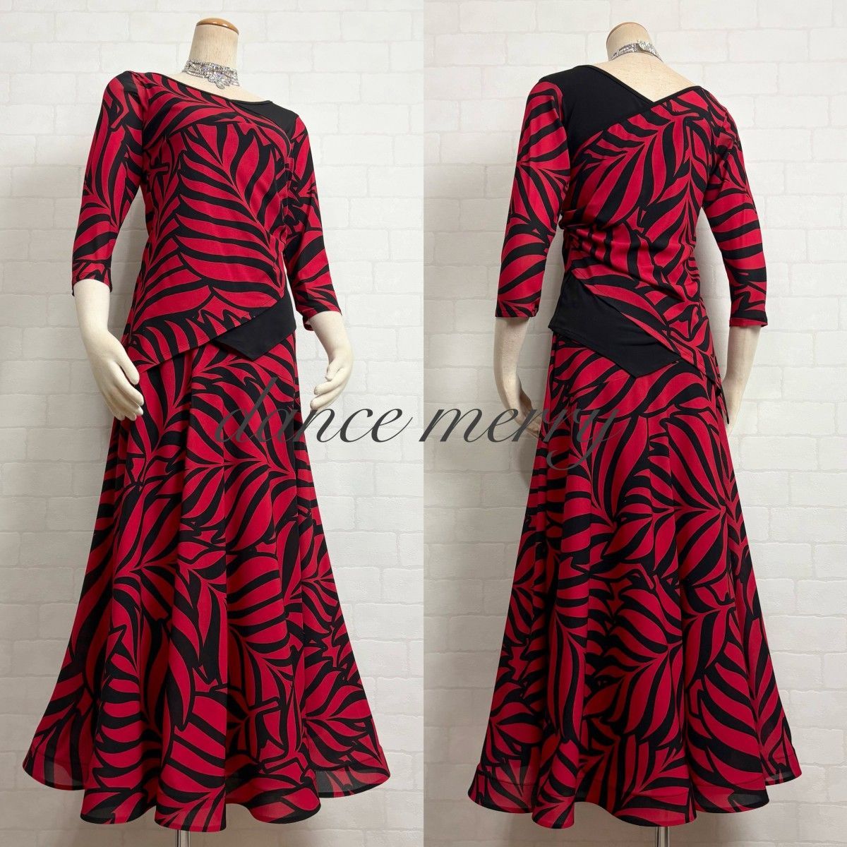 新品　社交ダンス　白　黒　ツーピース　セットアップ　パーティ　2914　タンゴ 新品 社交ダンス 白 赤 ツーピース セットアップ パーティ 2914 タンゴ