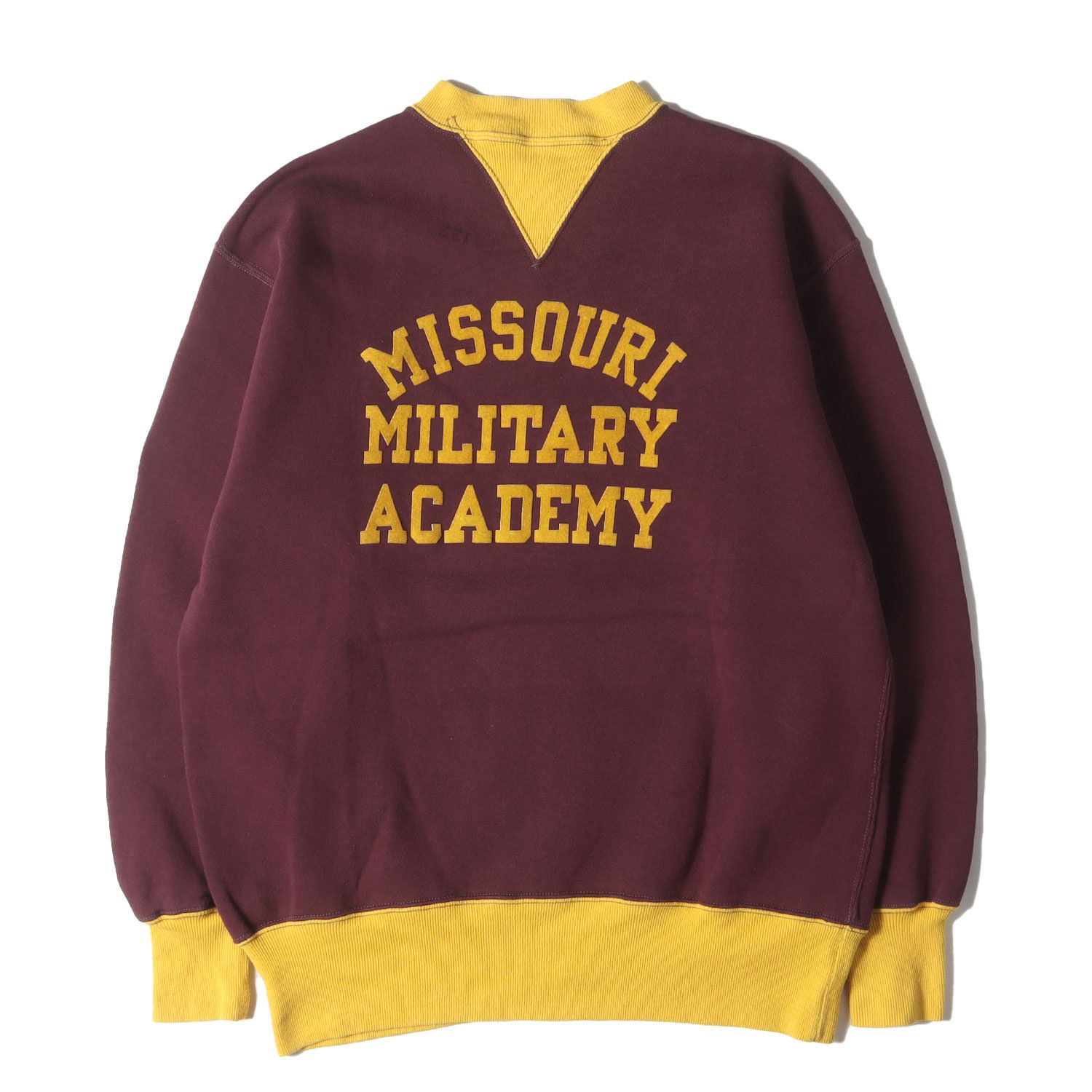 WAREHOUSE ウエアハウス スウェット マルーン イエロー サイズ:42(XL