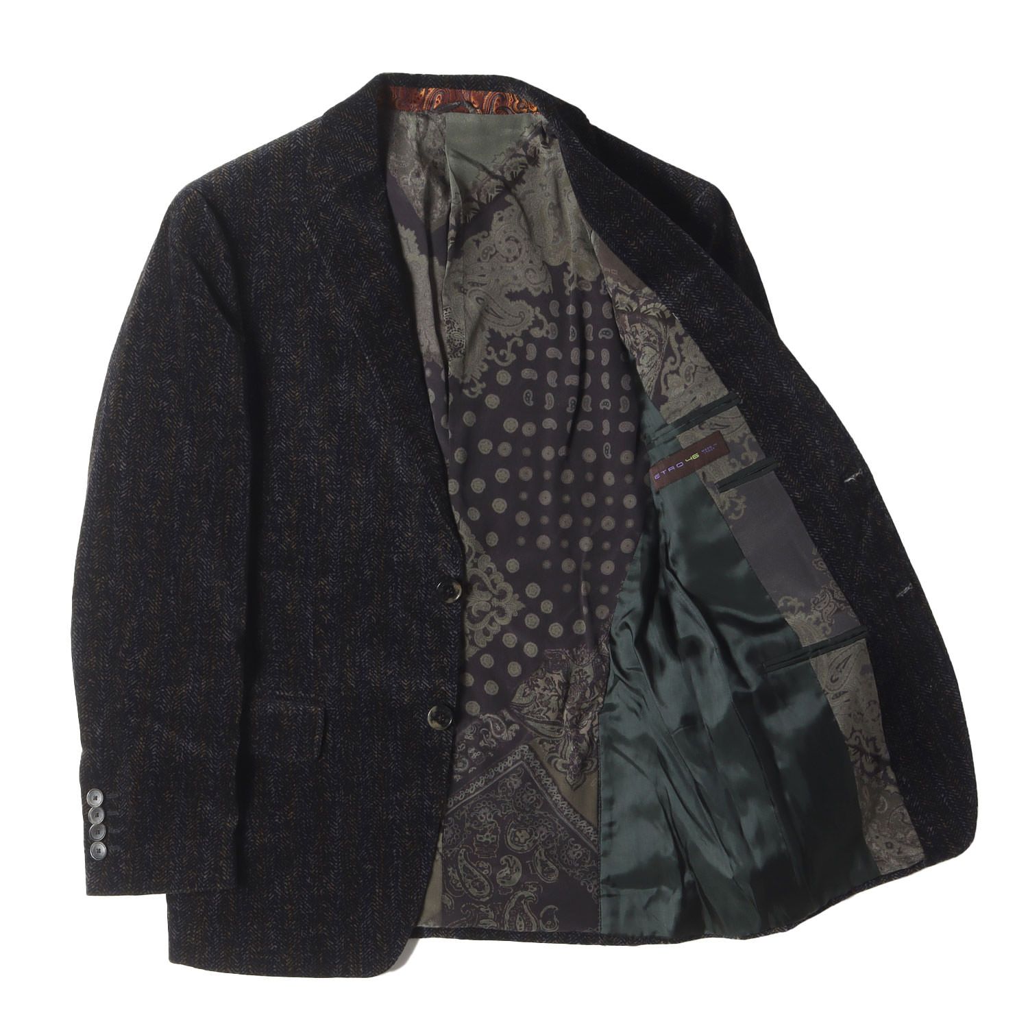 ETRO エトロ ジャケット ネイビー オレンジ サイズ:46 | シルク