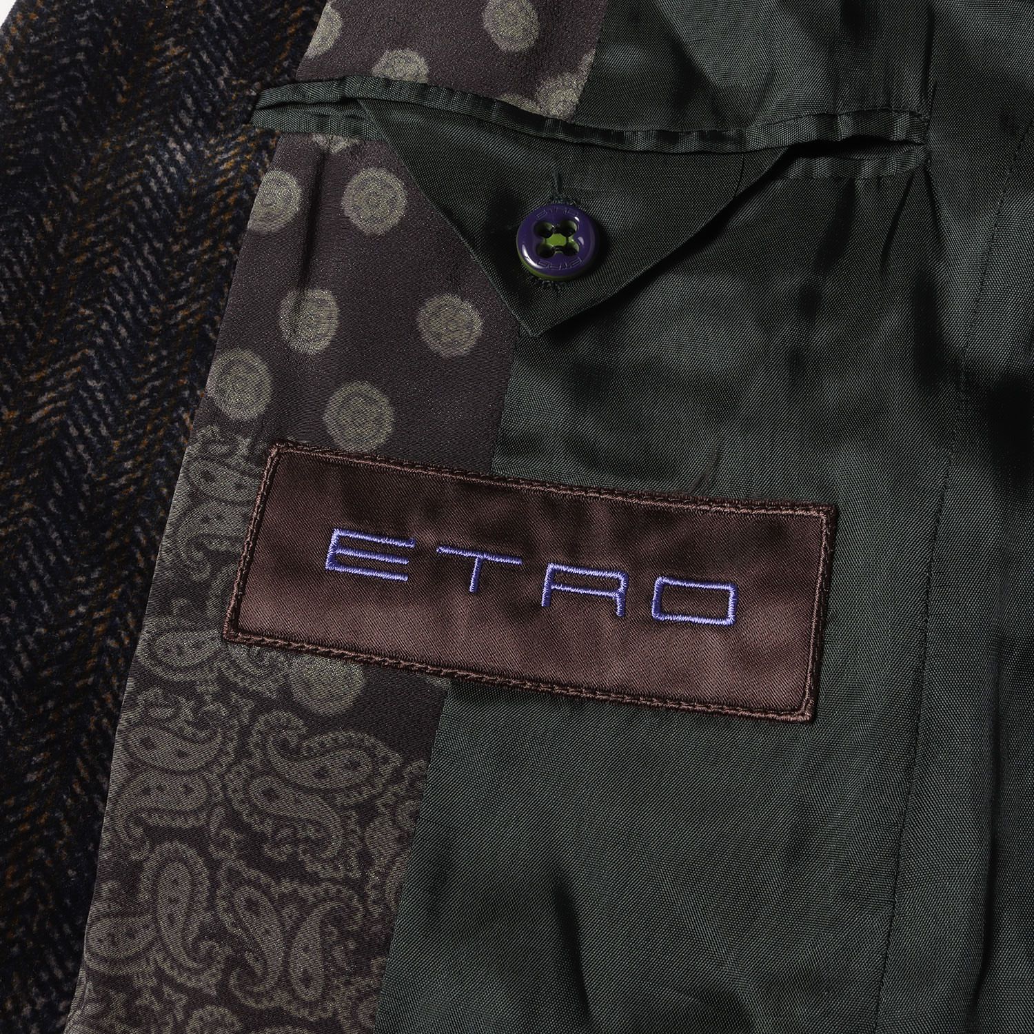 ETRO エトロ ジャケット ネイビー オレンジ サイズ:46 | シルク