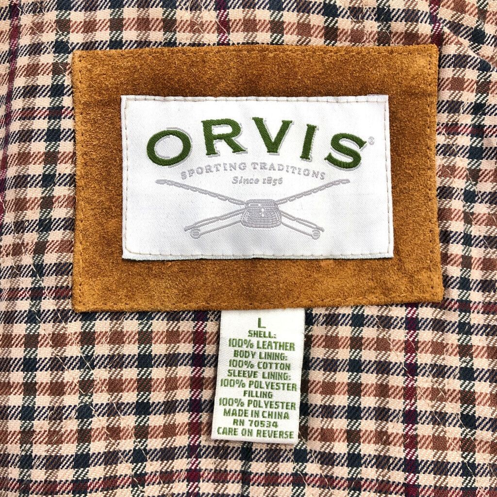 ORVIS オービス レザージャケット アウトドア ライトブラウン(メンズ L