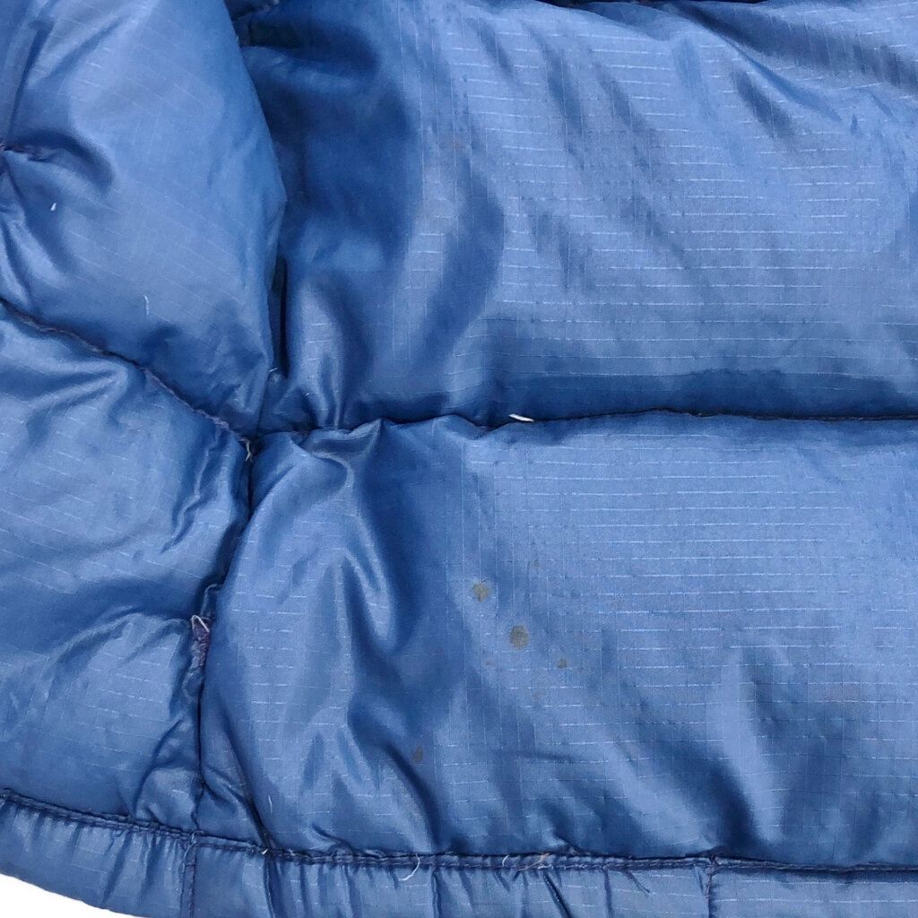80年代 THE NORTH FACE ノースフェイス ダウンベスト アウトドア 茶タグ ブルー(メンズ XS)中古 古着 V7504 80年代 THE NORTH FACE ノースフェイス ダウンベスト アウトドア 茶
