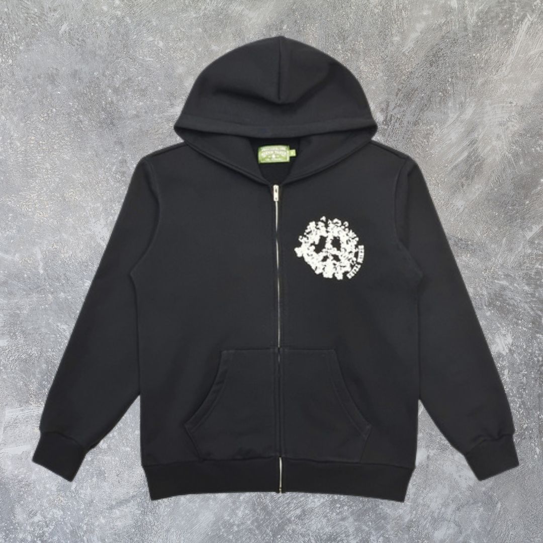 正規品 Denim Tears デニムティアーズ ブラック×ホワイト ロゴ ジップ 