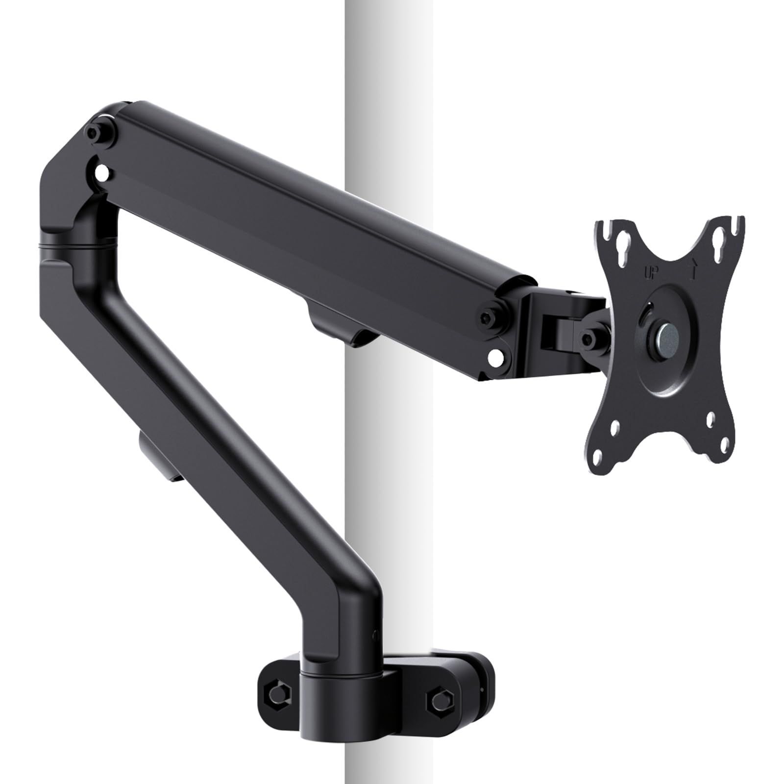 【新着商品】モニターアーム ポール取付け 支柱 機械スプリング 上下左右調整 17～27インチ 耐荷重2～7KG VESA75/100 3関節型 取付け簡単