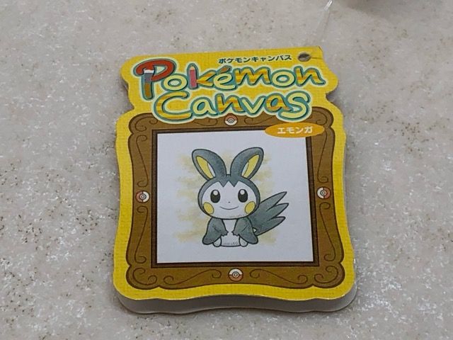 ポケモン タイプフォーカス エモンガ ぬいぐるみ キャンバス タグ付き 缶バッジ ☆希少・レア☆ ぬいぐるみ ポケモンキャンバス エモンガ