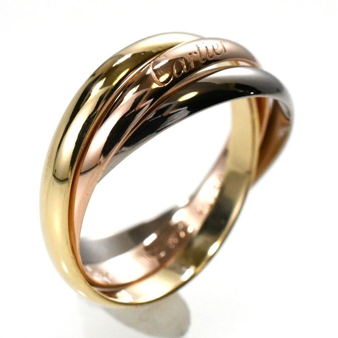 カルティエ 750トリニティリング スリーカラー 50 K18 クラシック Cartier カルティエ トリニティリング SM 3連リング K18 スリーカラー