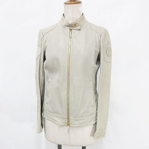 Gucci ベージュ レザー シングルライダースジャケット 40 ヴィンテージ Gucci ベージュ レザー シングルライダースジャケット 40 ヴィンテージ