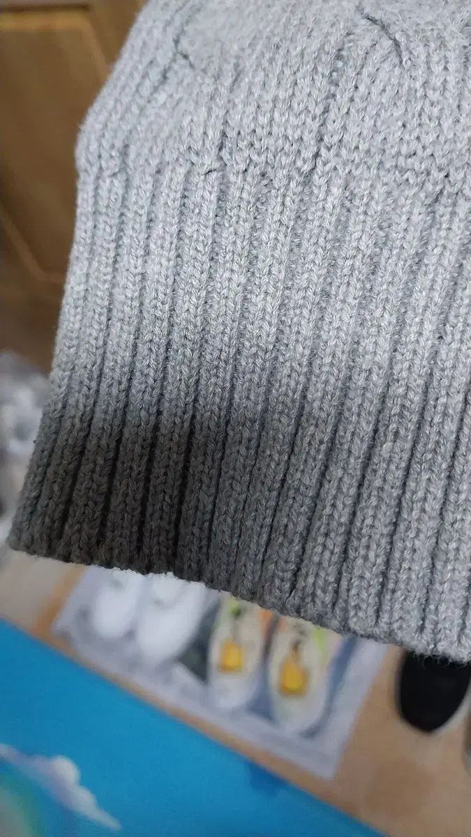 【試着のみ】ラルフローレンクルーネックケーブル編みニット グレー×ホワイト 試着のみ】ラルフローレン定番クルーネックケーブル編みニットセーター