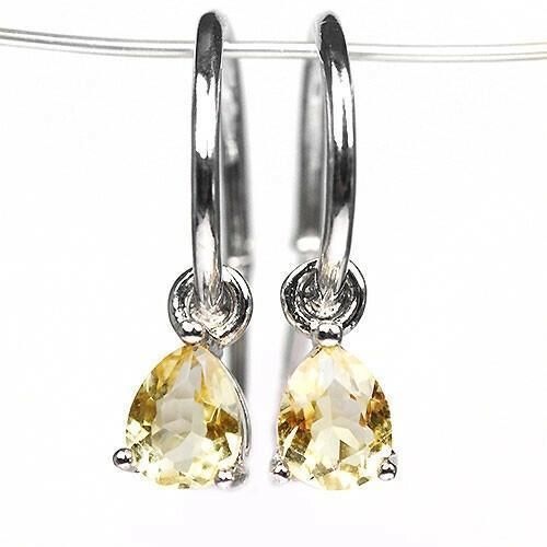 110：11月誕生石☆シトリン Citrine SV925 ピアス 天然石 黄水晶