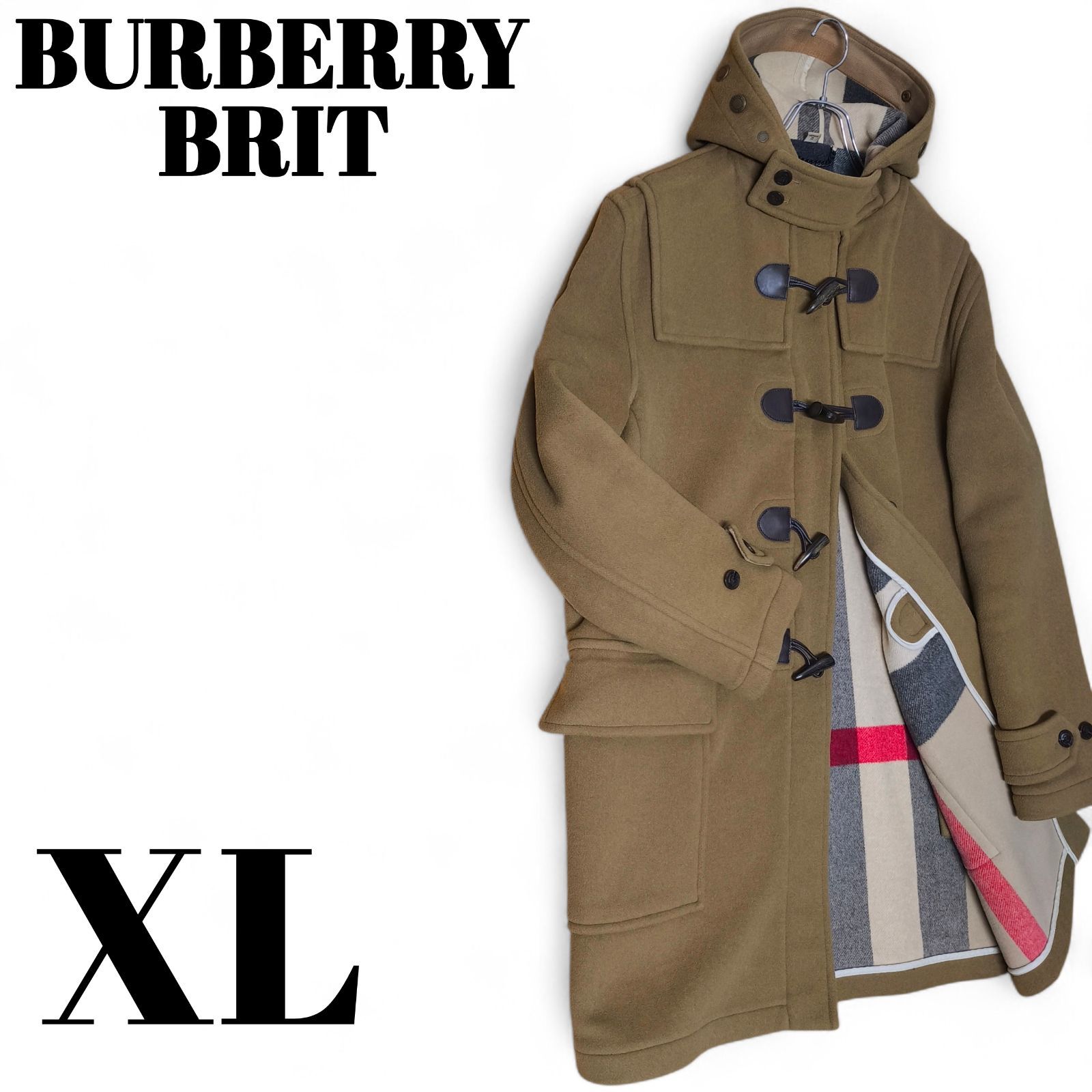 BURBERRY BRIT  ダッフルコート ノバチェック ベージュ 美品 BURBERRY BRIT バーバリーブリット ダッフルコート ノバチェック XL