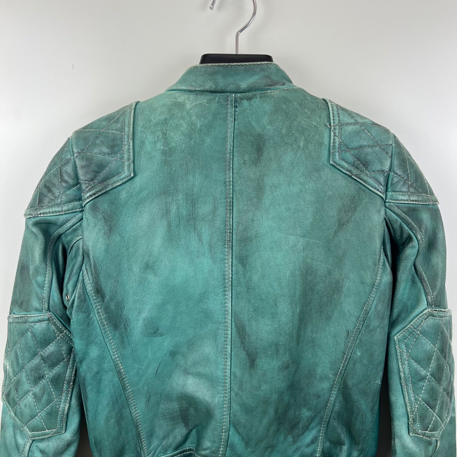 SCHOTT Grunge Leather classic racer semidouble raiders jacket XS